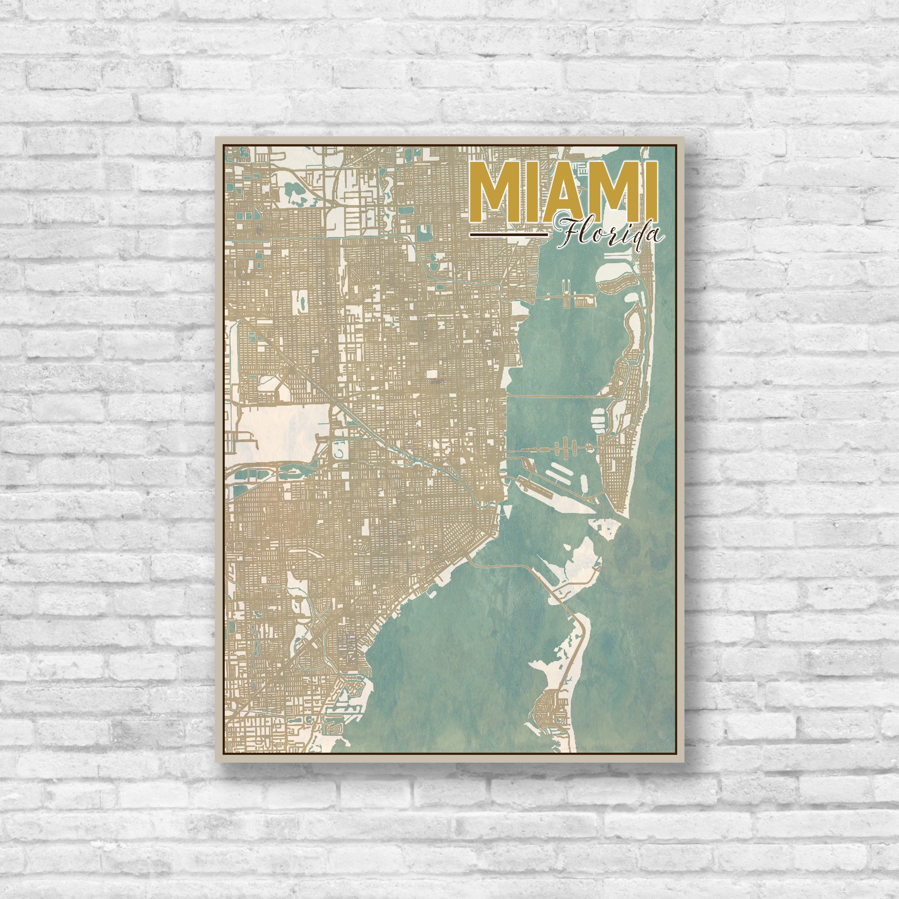 Miami, Florida, Miami City Map, Map of Miami, Map Print, Vintage Map ... Miami, Florida, Miami City Map, Map of Miami, Map Print, Vintage Map ...