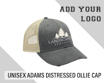 Personalized Adams Distressed Ollie Cap | Custom Trucker Cap | Printed Apparel