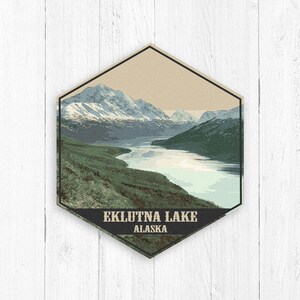 Eklutna Lake Alaska Hexagon Illustration von Printed Marktplatz