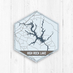 Impression hexagonale de High Rock Lake en Caroline du Nord par Imprimé Marketplace