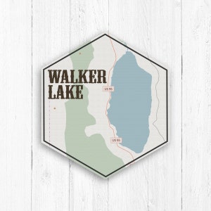 Walker Lake Nevada Hexagon See Kartendruck von Printed Markplatz