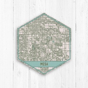 Impression du plan des rues de Mesa Arizona Hexagon City par Printed Marketplace