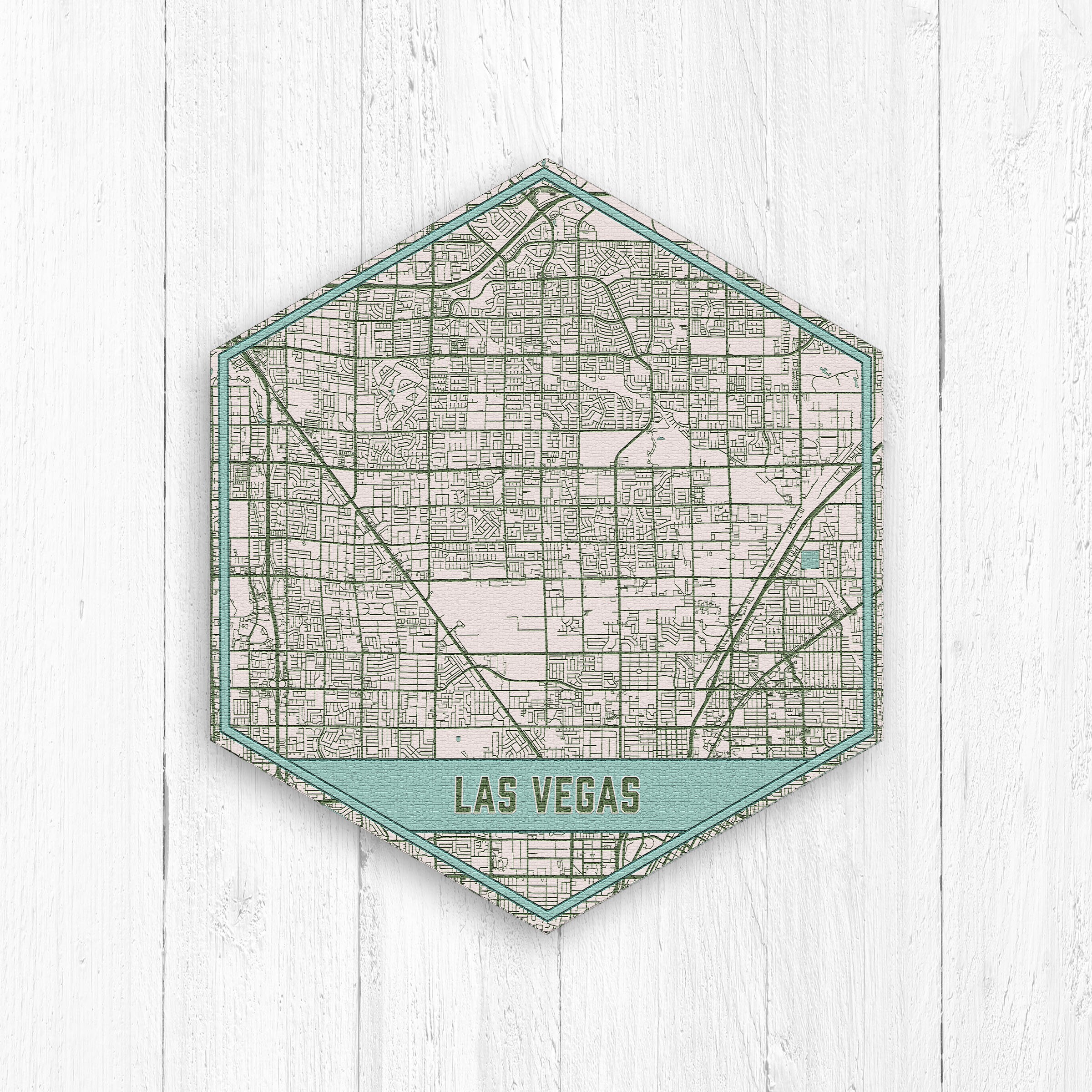 Las Vegas Nevada Hexagon City Street Map Print Las Vegas Etsy