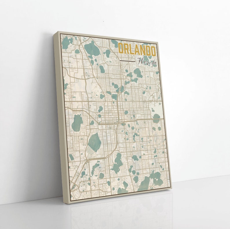 Orlando Florida City Street Map Hanging Canvas Map of | Etsy