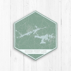 Greers Ferry Lake Arkansas Hexagon Lake Map by Printed Marketplace