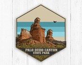 Palo Duro Canyon State Park Canvas, State Park Hexagon Canvas, Palo Duro Texas Canvas Print, Palo Duro Illustration, Palo Duro Canyon Print