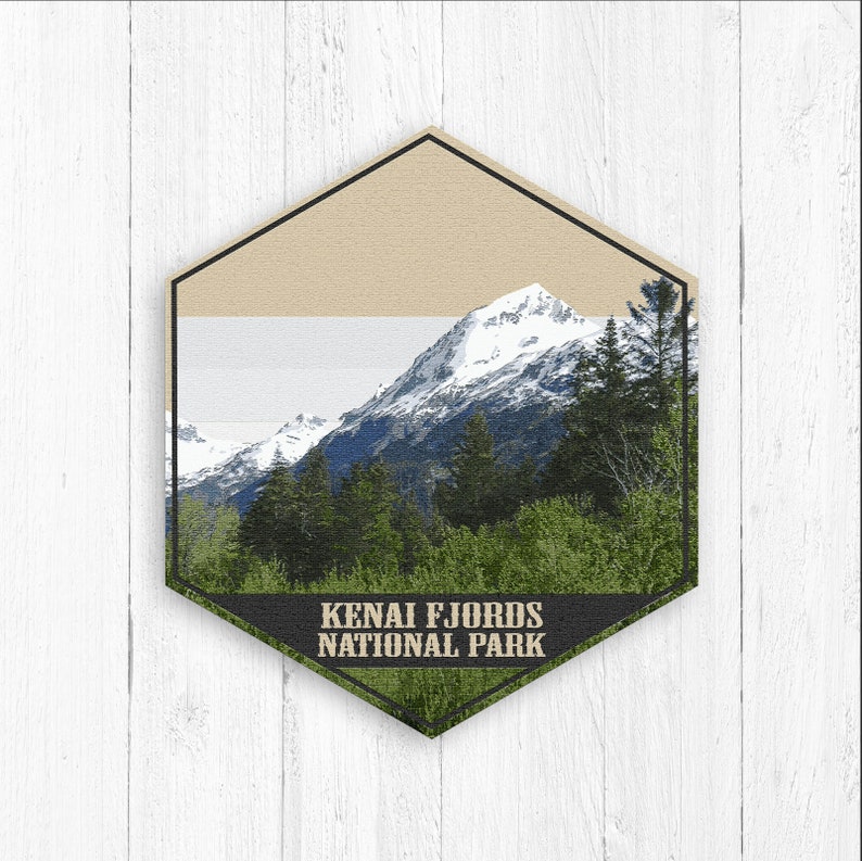 Kenai Fjords National Park Alaska Hexagon Print by Printed Marketplace