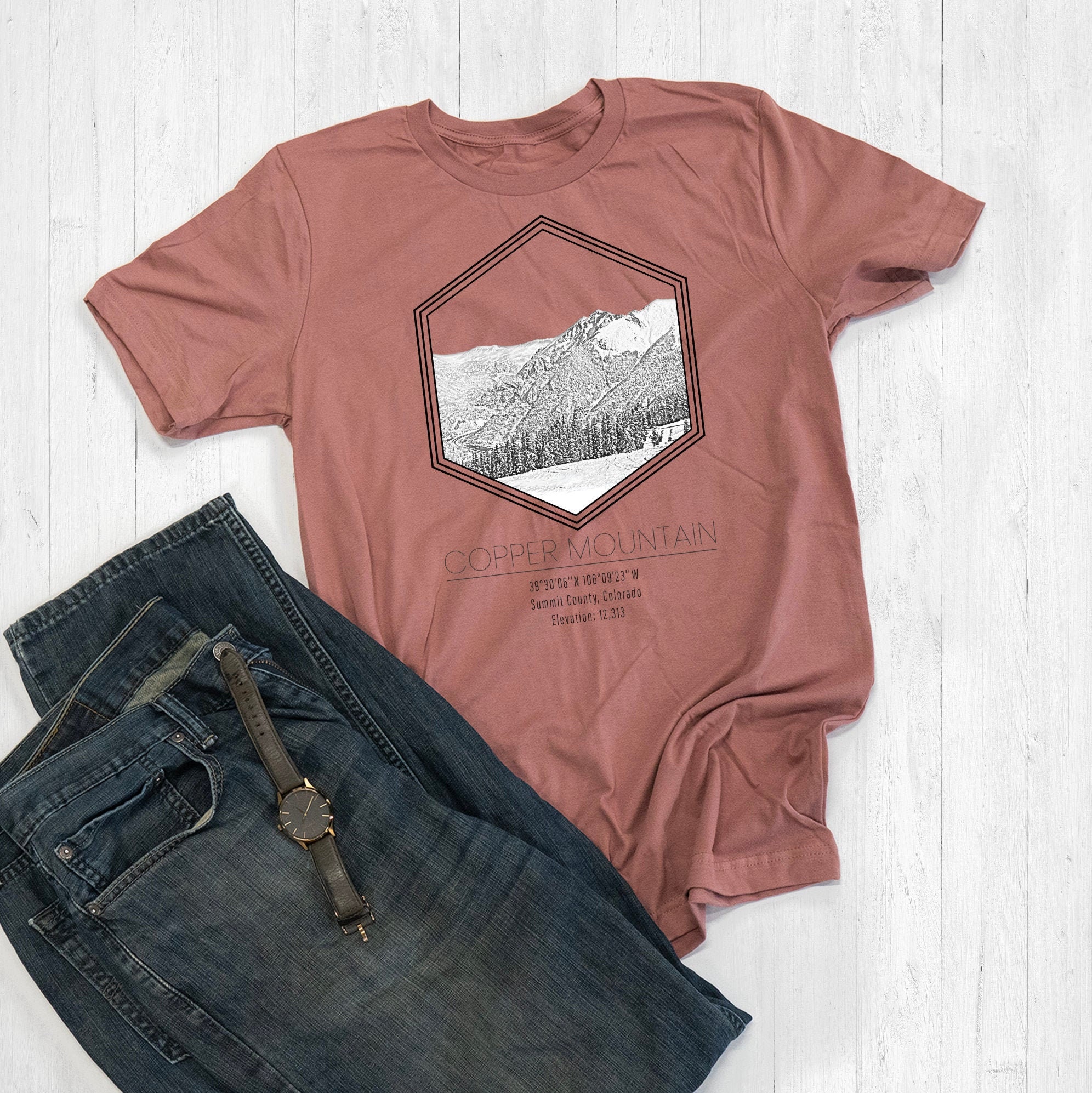 Copper Mountain Ski Resort Hexagon Graphic Tee Shirt or Hoodie by Printed  Marketplace -  Canada