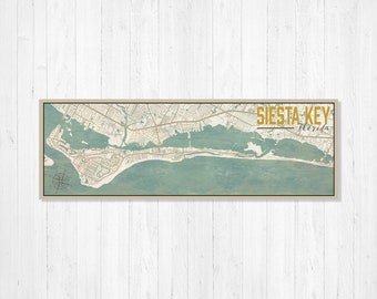 Siesta Key Florida Nautical Street Map | Hanging Canvas Map of Siesta Key | Printed Marketplace