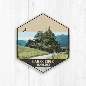 Cades Cove Tennessee Hexagon Illustration by Printed Marketplace