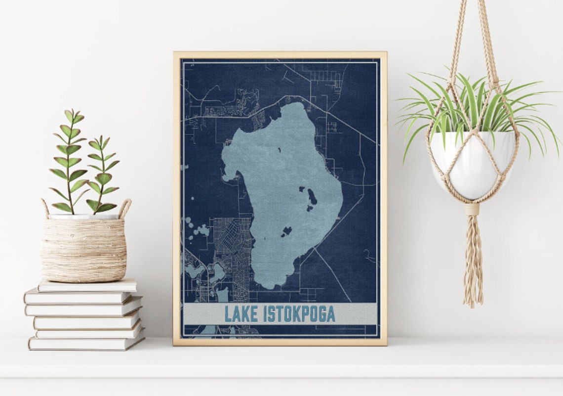 Lake Istokpoga Florida Map Print Lake Istokpoga Magnetic - Etsy