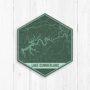Lake Cumberland Kentucky Hexagon Print, Lake Cumberland Canvas, Green Lake Map, Lake Cumberland Hexagon Canvas, Lake Cumberland Canvas Print