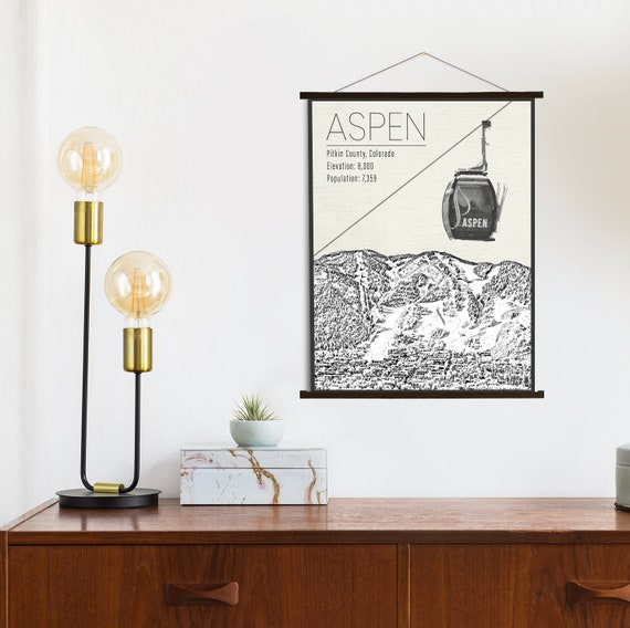 Aspen Colorado Ski Resort | Hanging Canvas of Aspen | Printed Marketplace