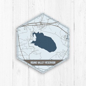 Round Valley Reservoir New Jersey Hexagon Canvas van Printed Marketplace