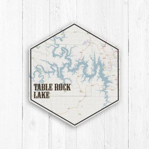 Table Rock Lake, Table Rock Lake Art, Seen von Amerika, Seekarte, Hexagon-Leinwand, Reisesammlung, See Table Rock Lake, Visit Missouri