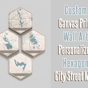 Custom Lake Map Hexagon Print by Printed Marketplace