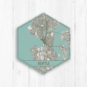 Seattle Washington Hexagon City Street Karte Druck, Seattle Street Karte, Seattle Washington Leinwand, Seattle Washington Leinwand Street Print