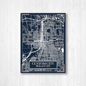 Custom City Blueprint Straßenkarte von Printed Marktplatz
