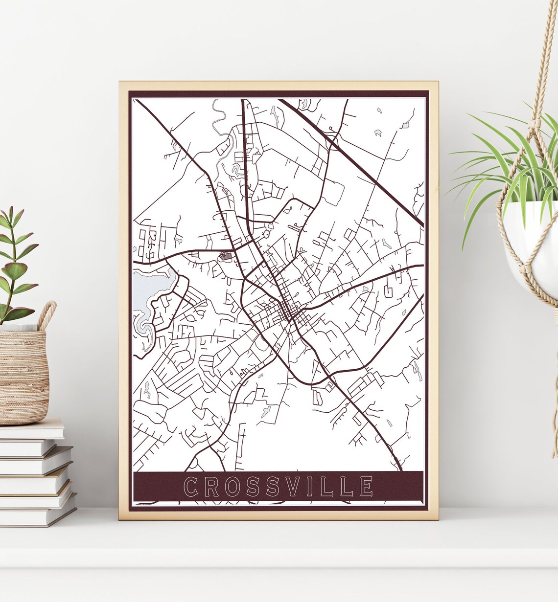 Crossville Tennessee Street Map Print Hanging Canvas Map of Etsy
