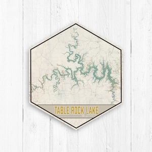 Table Rock Missouri Lake Hexagon Lake Karte von Printed Marktplatz