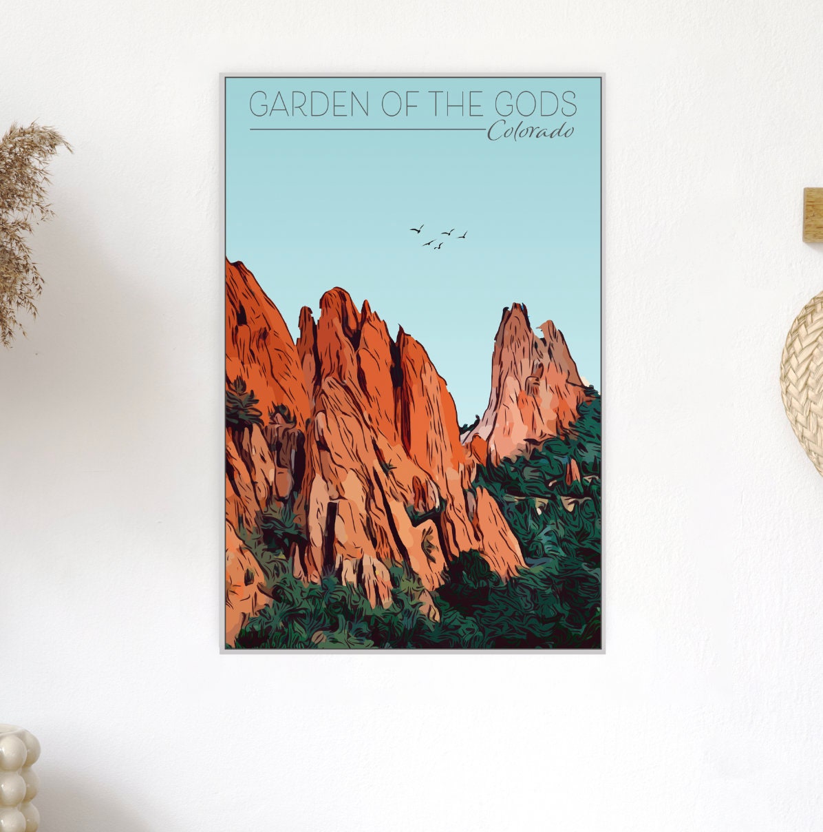 Garden of the Gods Colorado Illustration Print Garden of the | Etsy
