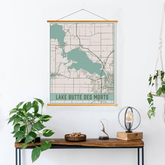 Lake Butte Des Morts Wisconsin Map Print Lake Butte Des Etsy