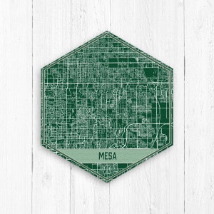 Mesa Arizona Hexagon City Street Map Toile par Imprimé Marketplace