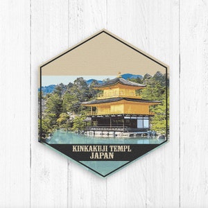 Kinkaku-ji Temple Japan Hexagon Illustration by Printed Marketplace