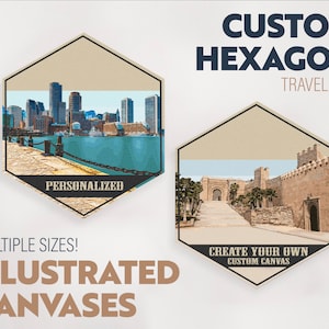 Impressão em tela de ilustração hexágono personalizada por Impresso Marketplace