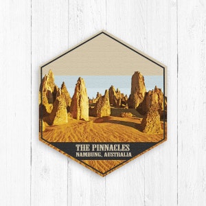 The Pinnacles Nambung Australia Hexagon Canvas by Printed Marketplace