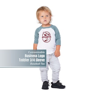 Customizable Business Logo Graphic Baseball Tee | Personalized Baby Apparel | Kids Custom Tee | Winter Overstock Sale