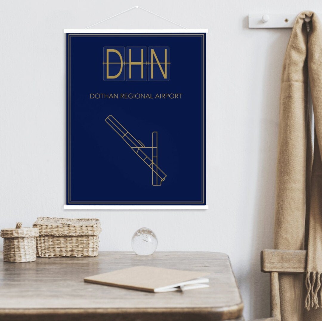 Dothan Alabama Regional Airport Runway Map Print Hanging Etsy