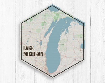 Lake Michigan Hexagon Canvas Print by Printed Marketplace