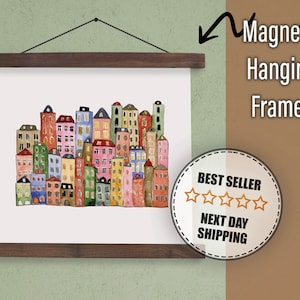 Houten hangende posterlijst | Magnetische hangende canvas fotolijst | Posterhanger