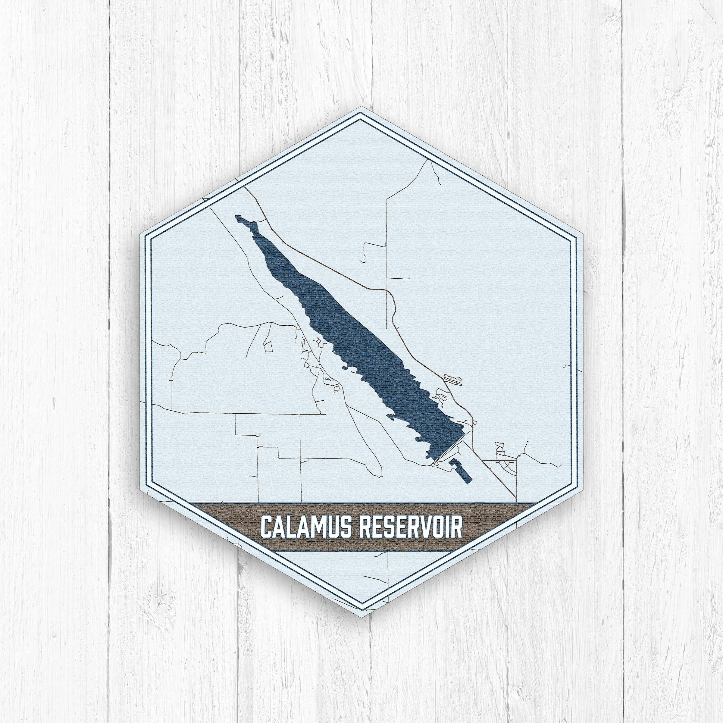 Calamus Reservoir Nebraska Hexagon Print Calamus Reservoir Etsy