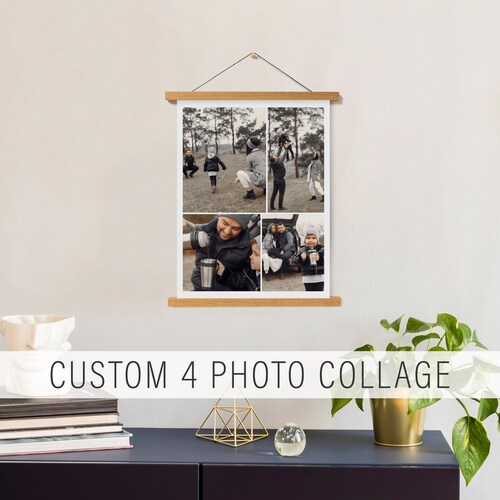 Gepersonaliseerde 4 fotocollage hangend canvas, aangepaste familiefotoprint, aangepaste canvas fotocollage door Printed Marketplace