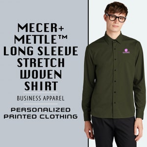 Mercer+Mettle™ Long Sleeve Stretch Woven Shirt | Personalized Long Sleeve Shirt | Men's Custom Woven Shirt