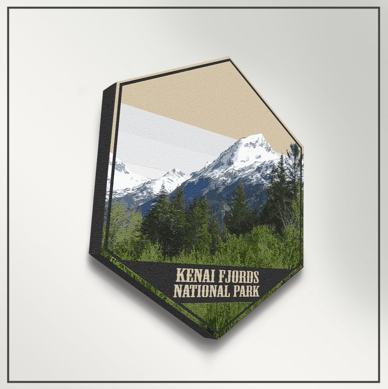 Kenai Fjords National Park Alaska Hexagon Print by Printed Marketplace