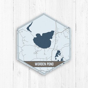 Worden Pond Rhode Island Hexagon Canvas by Printed Marketplace