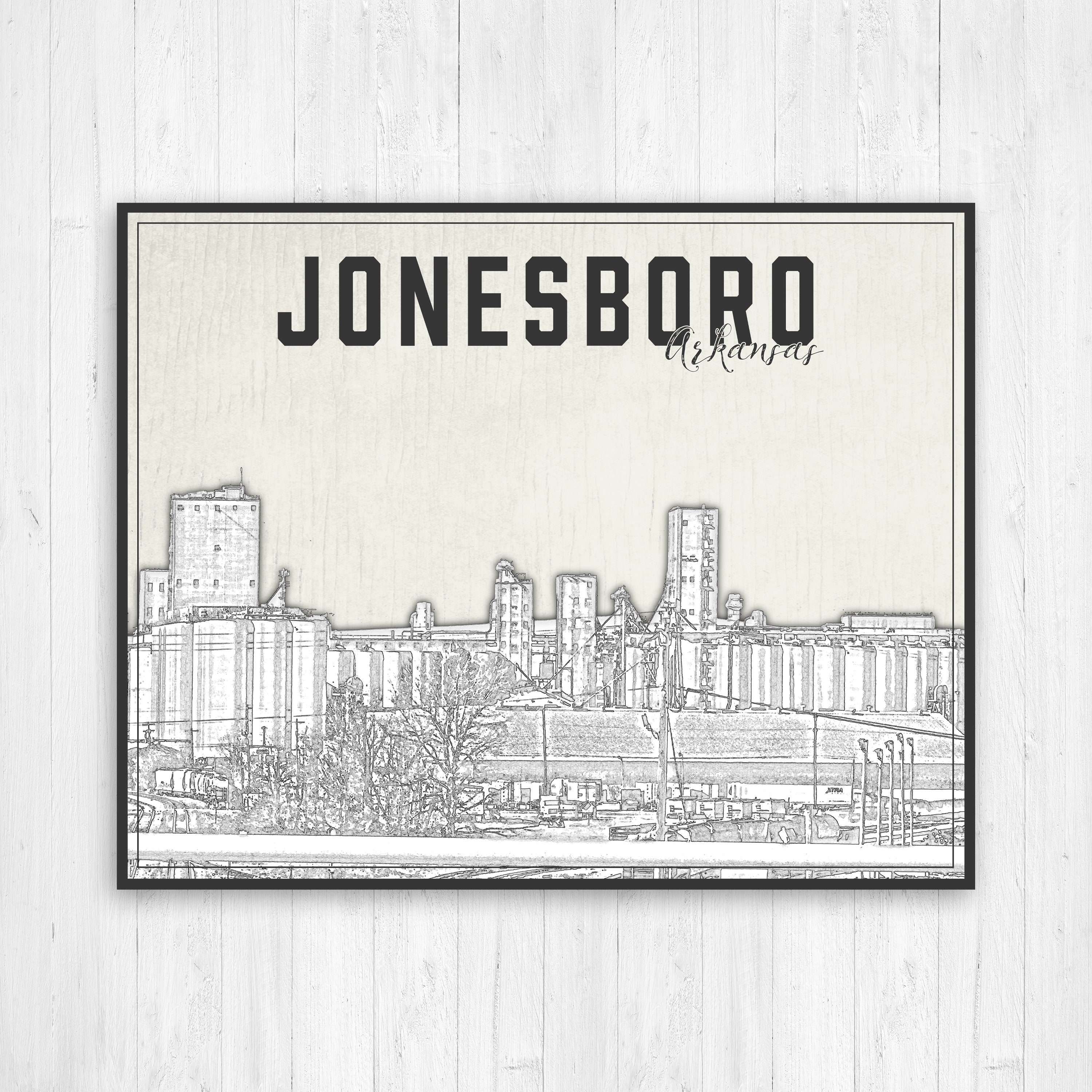 Jonesboro Arkansas Illustration City Print Jonesboro City Etsy