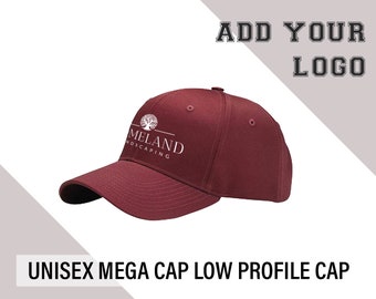 Cappellino in twill a basso profilo personalizzabile Mega Cap / Cappello da baseball personalizzato / Cappelli stampati DTF