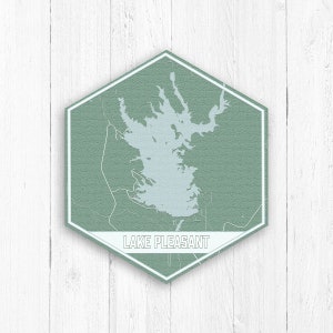 Lake Pleasant Arizona Hexagon Map Print by Printed Marketplace