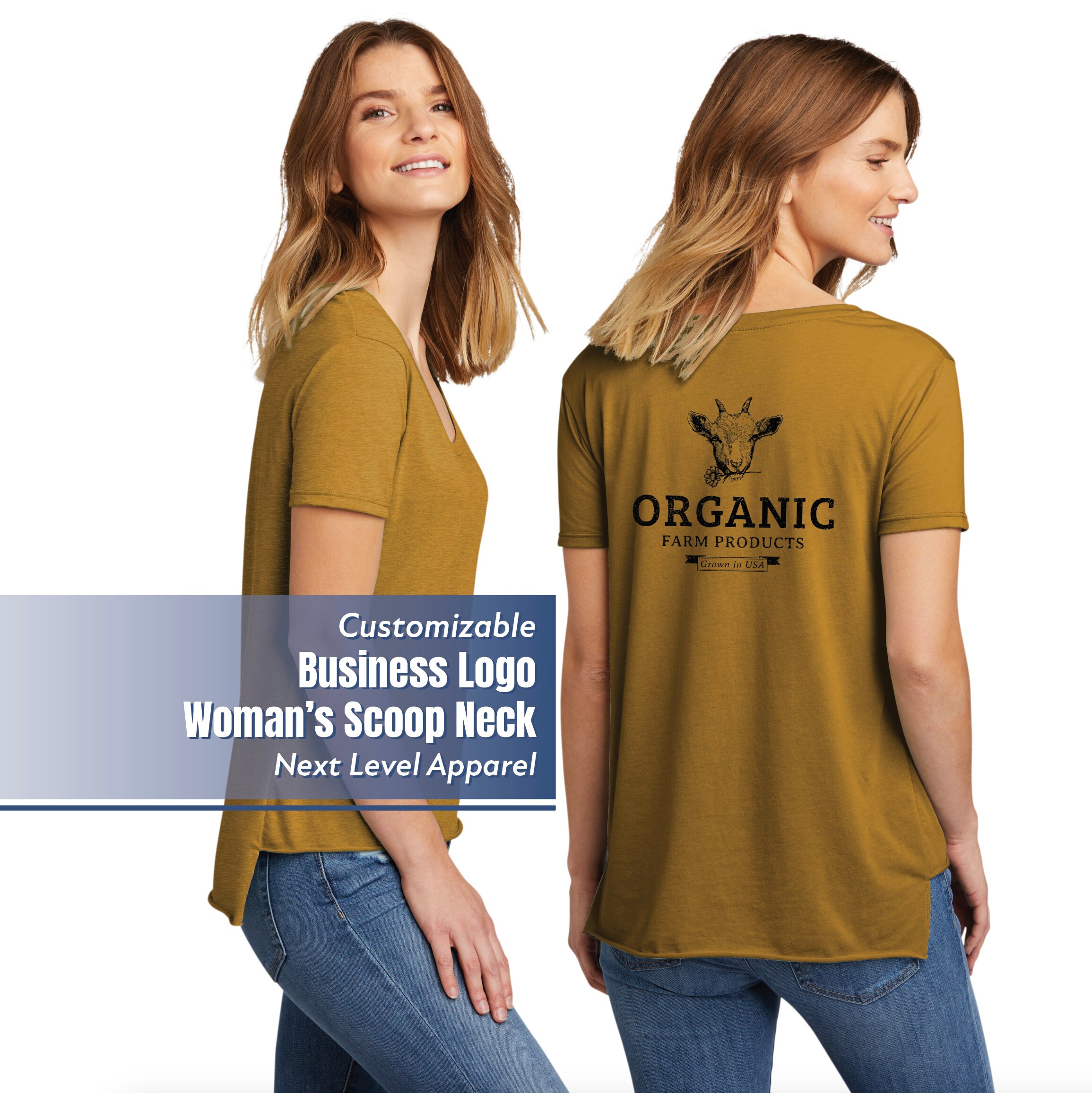 Customizable Next Level T-shirts | Business Logo Scoop Neck Short Sleeve  Tees | Personalized Business Apparel - Etsy UK