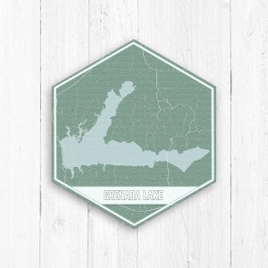 Toile hexagonale Grenade Lake Mississippi par Printed Marketplace