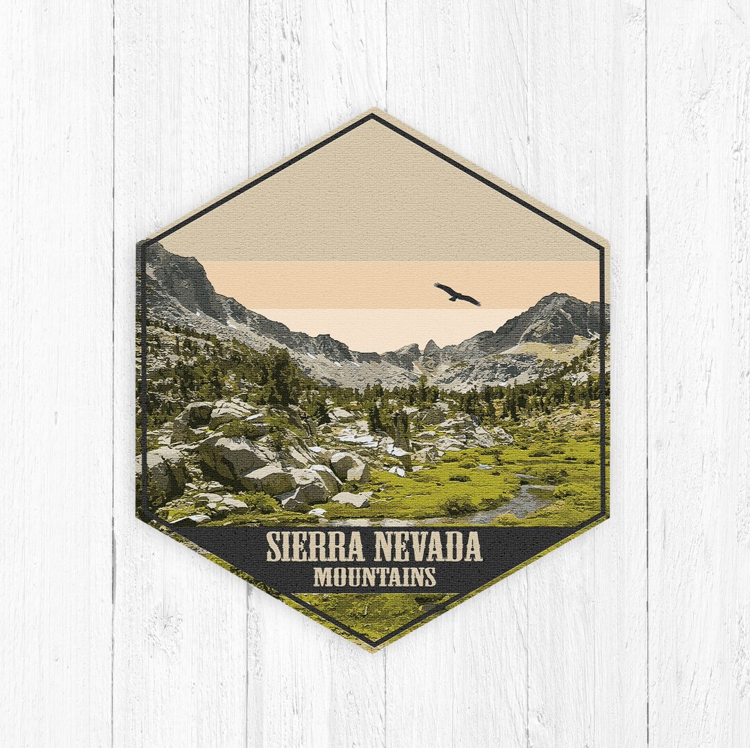 Sierra Nevada Mountains California Hexagon Canvas, Sierra Nevada Print ...