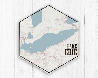 Lake Erie Hexagon Canvas Print by Printed Marketplace