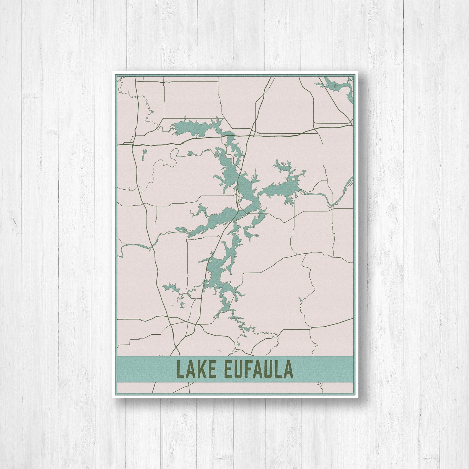Lake Eufaula Oklahoma Map Print Lake Eufaula Magnetic Poster - Etsy