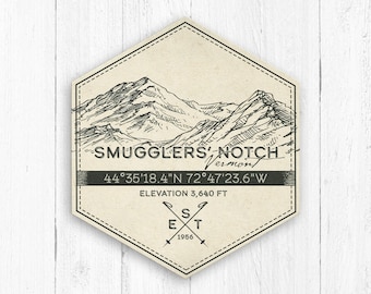 Smugglers' Notch Ski Resort Hexagon Badge by Printed Marketplace