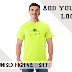 Custom High Vis T-Shirt | Personalized High Visibility Safety Green Graphic Tee Shirt | Jerzees