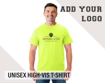 Custom High Vis T-Shirt | Personalized High Visibility Safety Green Graphic Tee Shirt | Jerzees